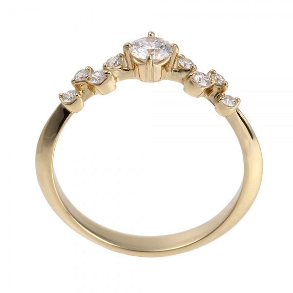 ダイヤモンド K18リング(0.2カラット/Dカラー/VS1/3EX(H&C)/一粒/4月誕生石/グレーディングレポート付き)《JRGD1359》