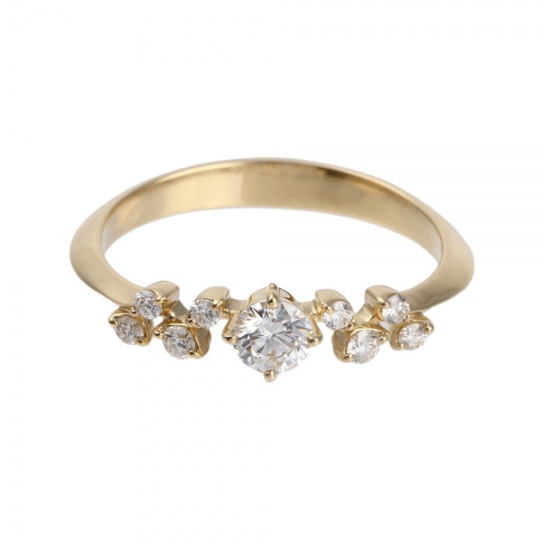 ダイヤモンド K18リング(0.2カラット/Dカラー/VS1/3EX(H&C)/一粒/4月誕生石/グレーディングレポート付き)《JRGD1359》