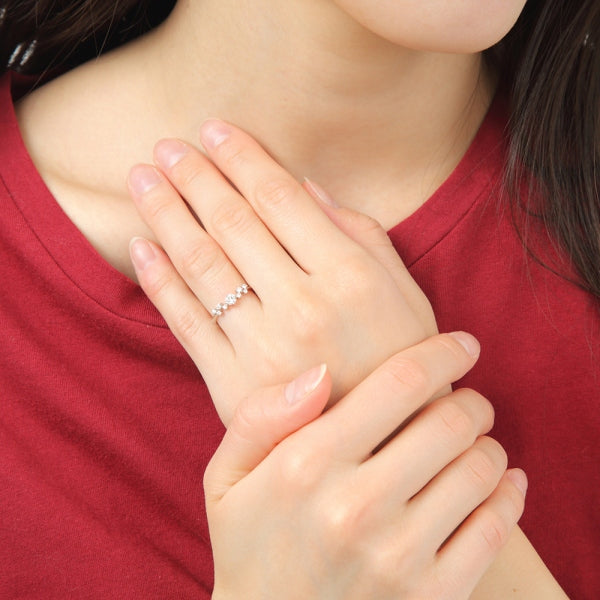 ダイヤモンド PTリング(0.2カラット/Dカラー/VS1/3EX(H&C)/一粒/リーフモチーフ/4月誕生石/グレーディングレポート付き)