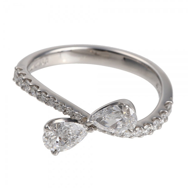 ダイヤモンド PTリング(計0.6カラット/Dカラー/IF(インターナリーフローレス)/ペアシェイプ/4月誕生石/GIAグレーディングレポート付き)《JRGD1357》