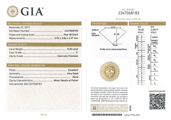 ダイヤモンド PTリング(計0.6カラット/Dカラー/IF(インターナリーフローレス)/ペアシェイプ/4月誕生石/GIAグレーディングレポート付き)《JRGD1357》