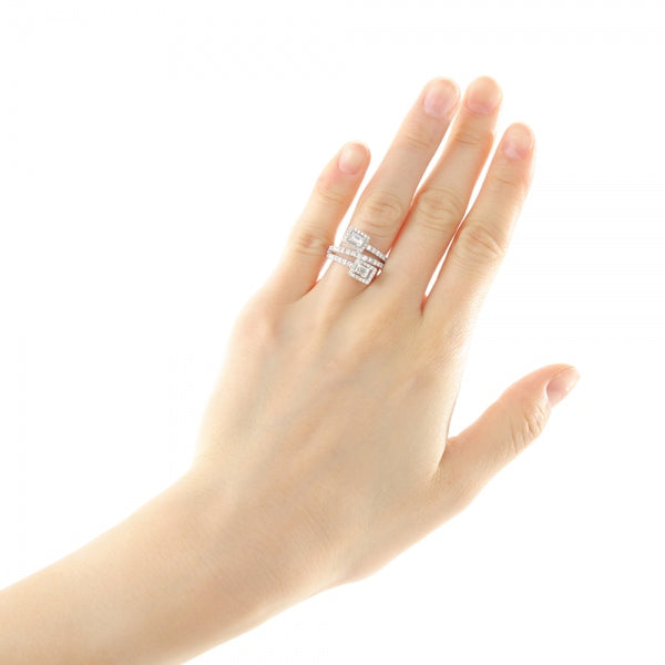 ダイヤモンド PTリング(計0.6カラット/Dカラー/VVS1/エメラルドカット/取り巻き/4月誕生石/GIAグレーディングレポート付き)