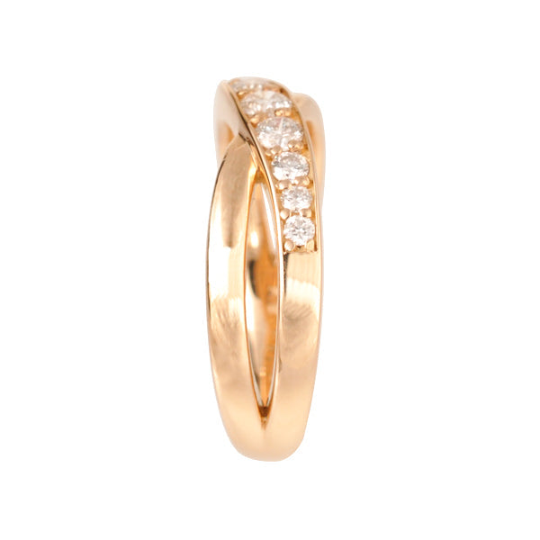 ダイヤモンド K18リング(計0.3カラット/クロスモチーフ/4月誕生石)《BRGD3039W》