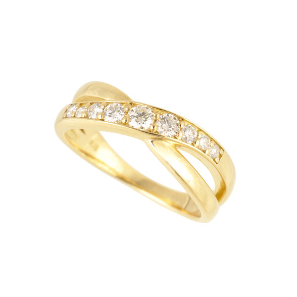 ダイヤモンド K18リング(計0.3カラット/クロスモチーフ/4月誕生石)《BRGD3038W》