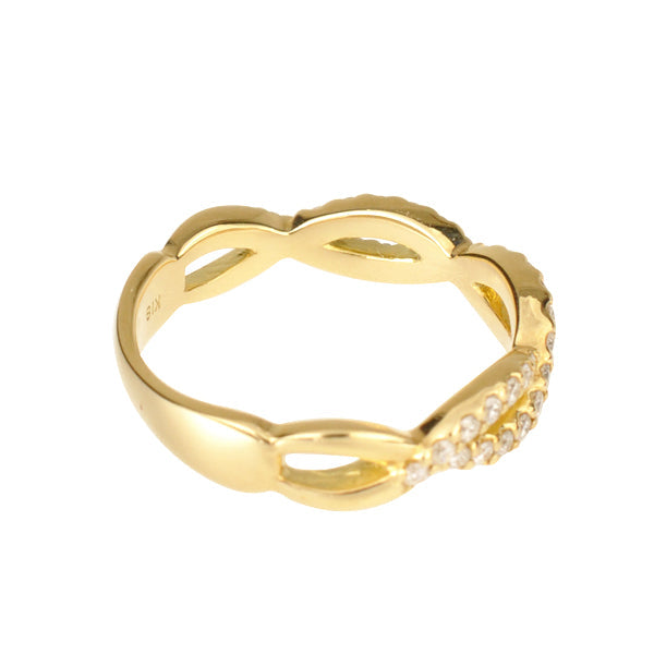 ダイヤモンド K18リング(計0.35カラット/クロスモチーフ/4月誕生石)《BRGD3062W》