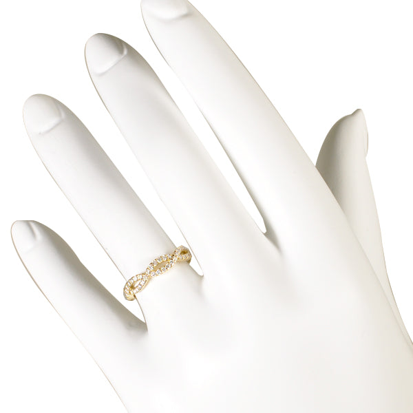 ダイヤモンド K18リング(計0.35カラット/クロスモチーフ/4月誕生石)《BRGD3062W》