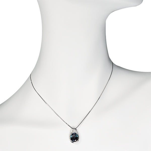 アレキサンドライト/ダイヤモンド プラチナネックレス(クレサンベール/6月誕生石)《WPDA2697》