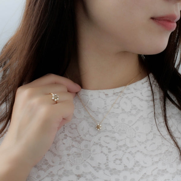 ブラウンダイヤモンド/ダイヤモンド K18ネックレス(0.25カラット/4月誕生石/グレーディングレポート付き)《JPDD1513》