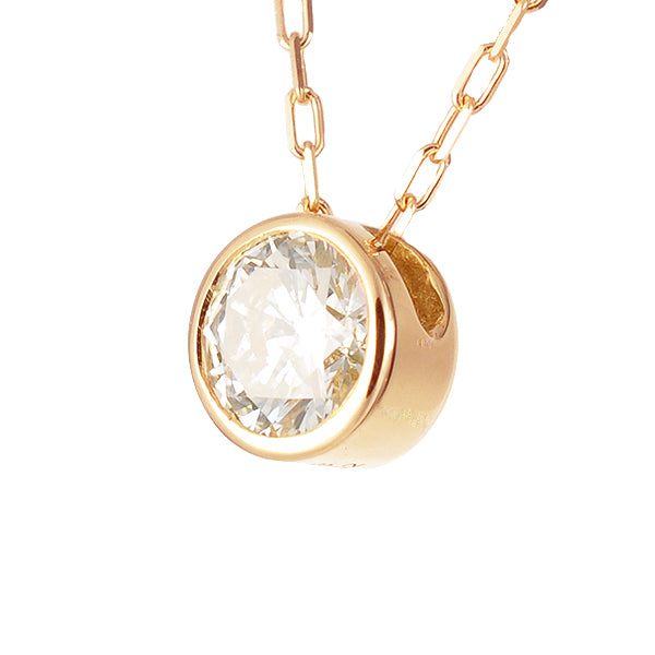 ダイヤモンド K18ネックレス(0.3カラット/HカラーUP/SI2UP/GoodUP/一粒/イニシャル/4月誕生石)《JPDD1253》