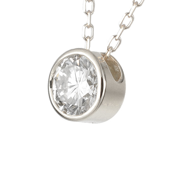 ダイヤモンド プラチナネックレス(0.5カラット/HカラーUP/SI2UP/GoodUP/一粒/イニシャル/4月誕生石)《JPDD1254》