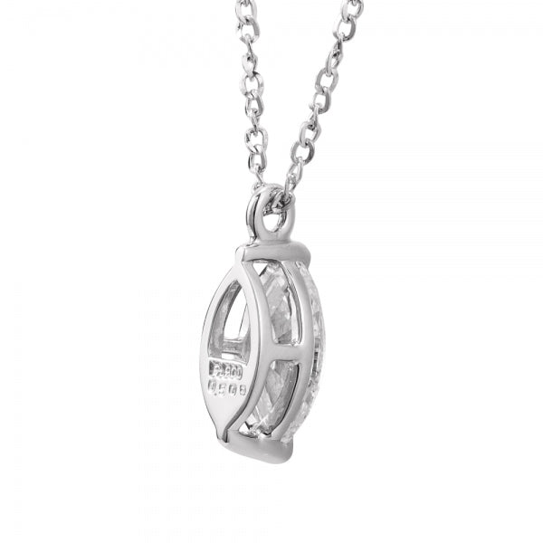 ダイヤモンド PTネックレス(0.5カラット/Eカラー/VS1/マーキス/一粒/4月誕生石/グレーディングレポート付き)《JPDD1517》