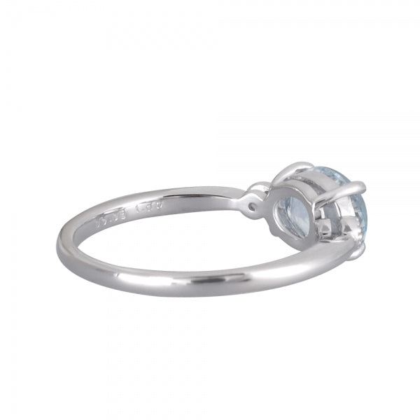 アクアマリン K18リング(オーバル/ミル打ち/3月誕生石)《WRGN3394》