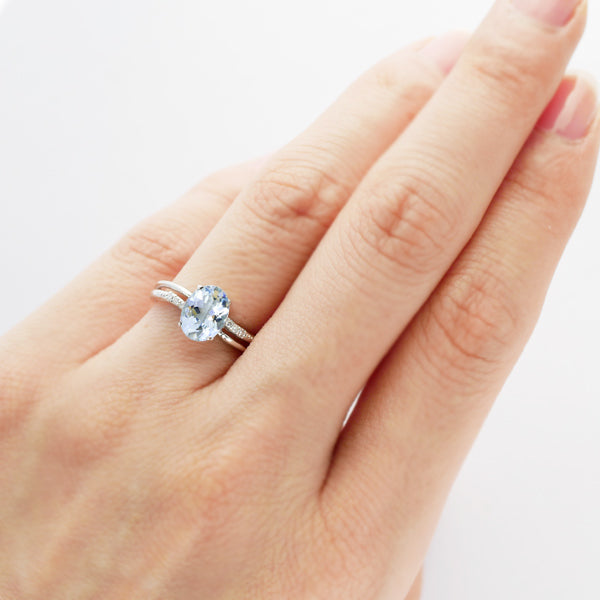 アクアマリン K18リング(オーバル/3月誕生石)《WRGN3396》