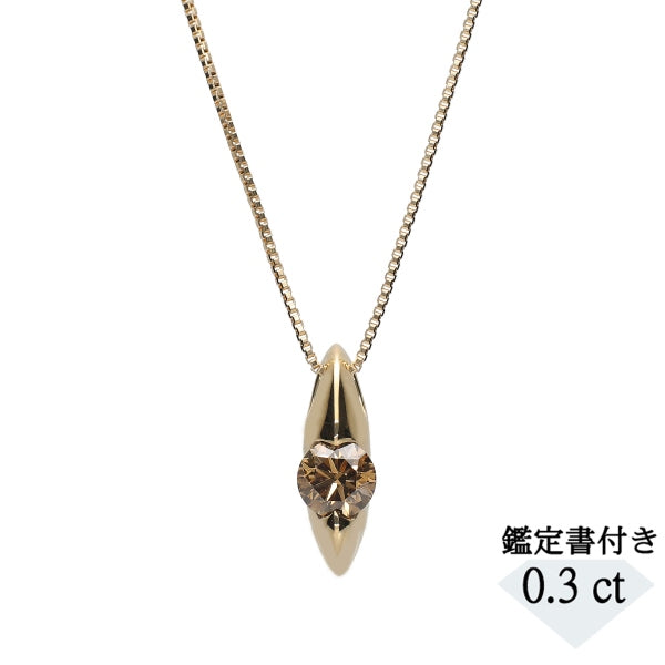 アクセサリーK18 1.09ct ブラウンダイヤモンド　ネックレス