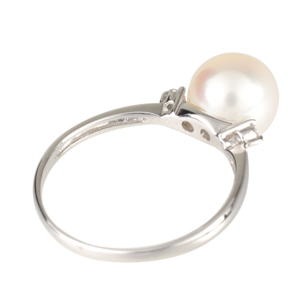 パール/ダイヤモンド プラチナリング(アコヤ真珠 /8.0mmUP/6月誕生石)《JRGQ1205》
