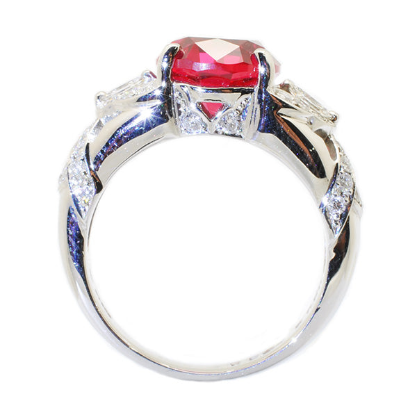 ルビー/ダイヤモンド プラチナリング(クレサンベール/35周年/7月誕生石)《BRGR6930》