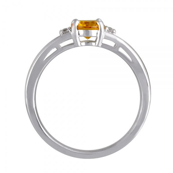 イエローサファイア/ダイヤモンド K18リング(クレサンベール/ラウンドブリリアント/9月誕生石)《WRGK3148》