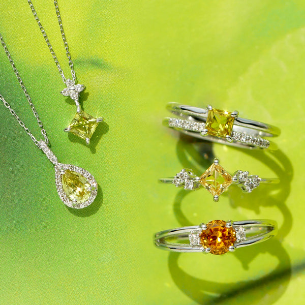 イエローサファイア/ダイヤモンド K18リング(クレサンベール/ラウンドブリリアント/9月誕生石)《WRGK3148》