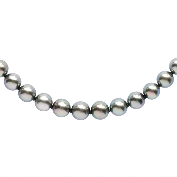 パール シルバーネックレス(黒蝶真珠/オーロララグーン /8.0mm~10.0mm台/6月誕生石/真珠鑑別鑑定書付き)《JNKQ1219》