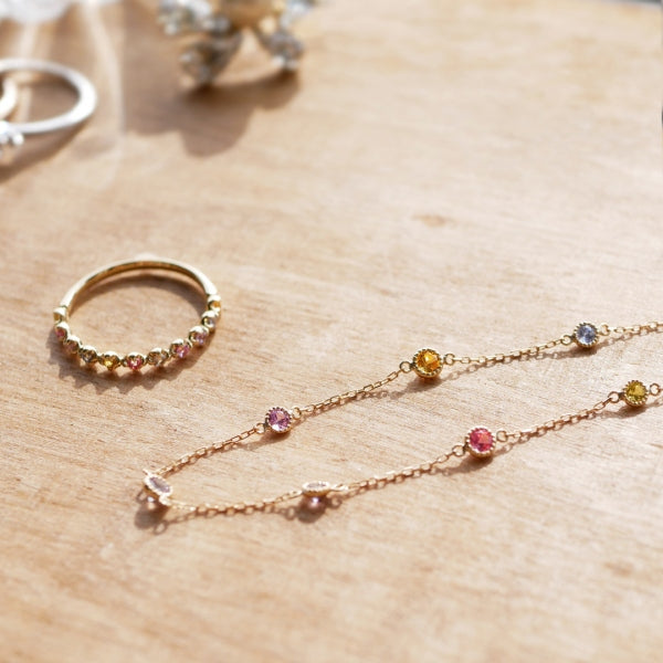 マルチカラー K18リング(クレサンベール/マルチカラー/9月誕生石)《BRGX9392》