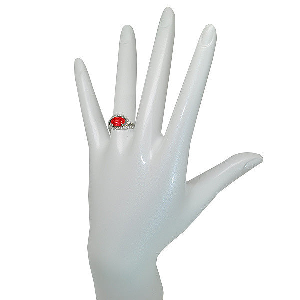 ルビー/ダイヤモンド プラチナリング(クレサンベール/1カラットUP/オーバル/7月誕生石)《WRGR1002》