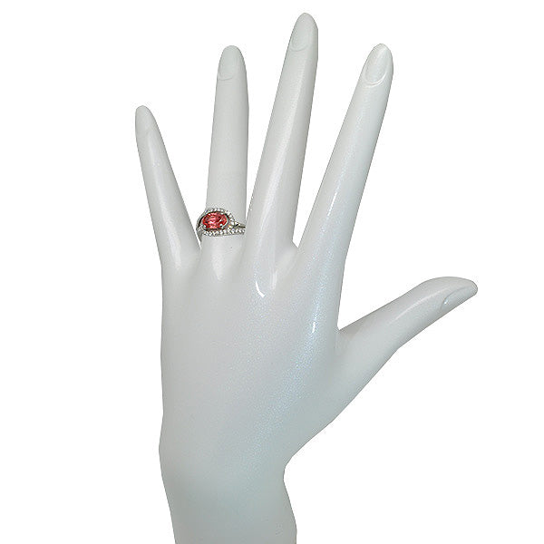 パパラチアサファイア/ダイヤモンド プラチナリング(クレサンベール/1カラットUP/オーバル/9月誕生石)《WRGP1002》