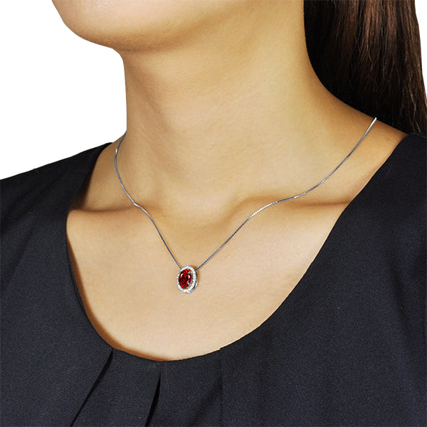 ルビー/ダイヤモンド プラチナネックレス(クレサンベール/7月誕生石)《WPDR1001》