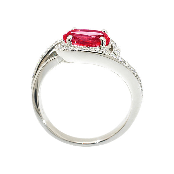 ルビー/ダイヤモンド プラチナリング(クレサンベール/1カラットUP/オーバル/7月誕生石)《WRGR1002》