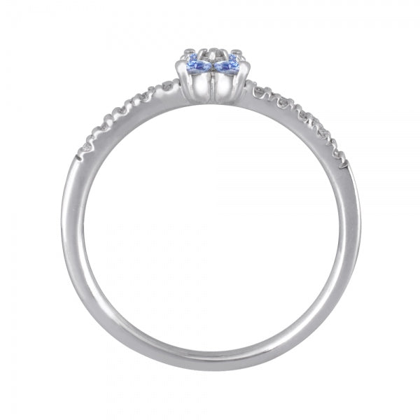 タンザナイト/ダイヤモンド K18リング(エタニティ/フラワーモチーフ/12月誕生石)《WRGN2097》