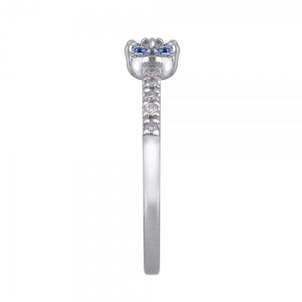 タンザナイト/ダイヤモンド K18リング(エタニティ/フラワーモチーフ/12月誕生石)《WRGN2097》