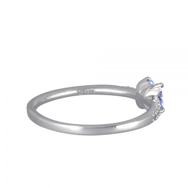 タンザナイト/ダイヤモンド K18リング(エタニティ/フラワーモチーフ/12月誕生石)《WRGN2097》