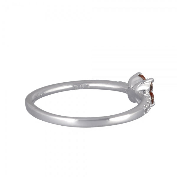 ガーネット/ダイヤモンド K18リング(エタニティ/フラワーモチーフ/1月誕生石)《WRGN2098》