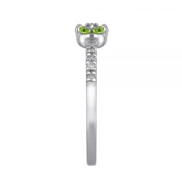 ペリドット/ダイヤモンド K18リング(エタニティ/フラワーモチーフ/8月誕生石)《WRGN2101》