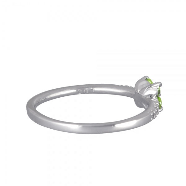 ペリドット/ダイヤモンド K18リング(エタニティ/フラワーモチーフ/8月誕生石)《WRGN2101》