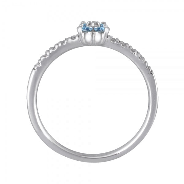 ブルートパーズ/ダイヤモンド K18リング(エタニティ/フラワーモチーフ/11月誕生石)《WRGN2102》