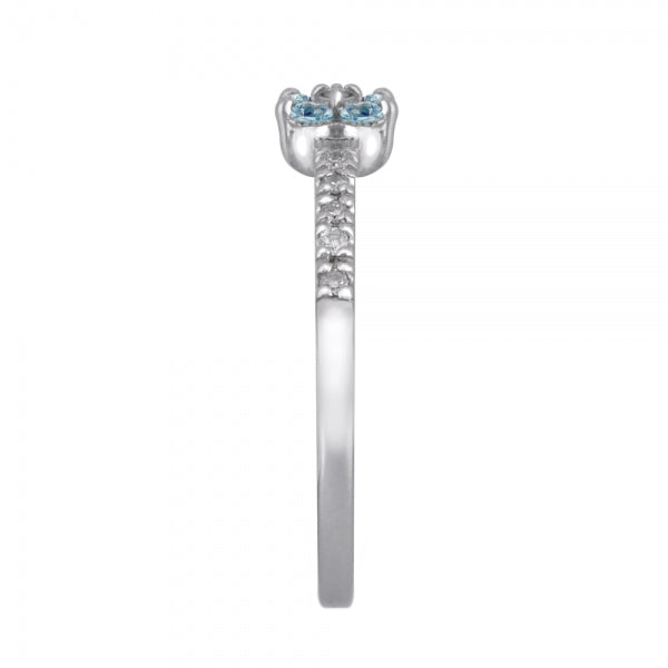 ブルートパーズ/ダイヤモンド K18リング(エタニティ/フラワーモチーフ/11月誕生石)《WRGN2102》