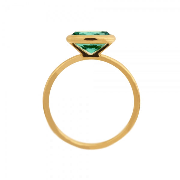 グリーンクリソベリル K18リング(クレサンベール/1カラットUP/オーバル/フクリン)《WRGV3578》