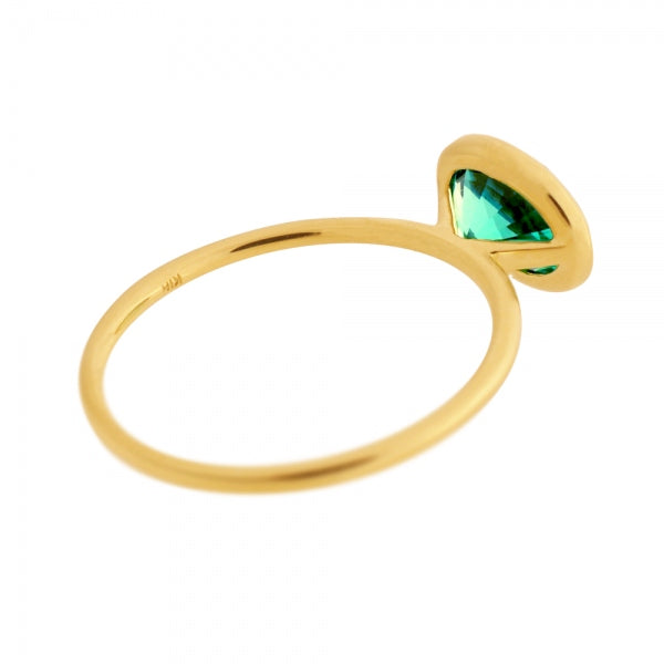 グリーンクリソベリル K18リング(クレサンベール/1カラットUP/オーバル/フクリン)《WRGV3578》