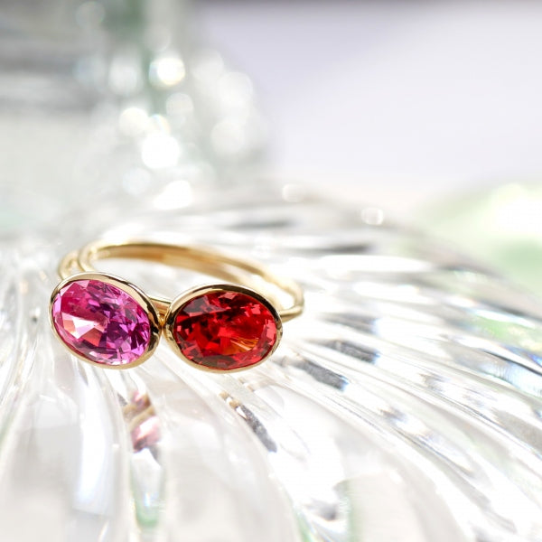 ブルーサファイア/ダイヤモンド K18リング(クレサンベール/1カラットUP/オーバル/フクリン/9月誕生石)《WRGS3578》