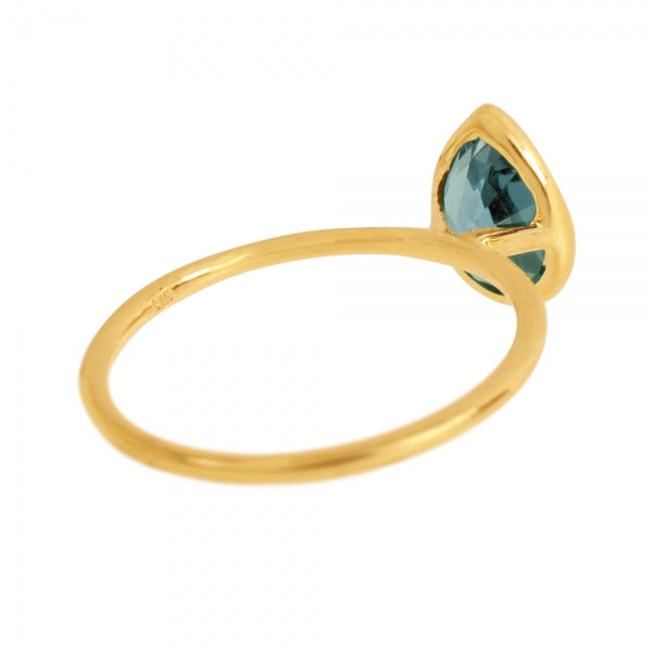 アレキサンドライト K18リング(クレサンベール/1カラットUP/ペアシェイプ/フクリン/6月誕生石)《WRGA3577》