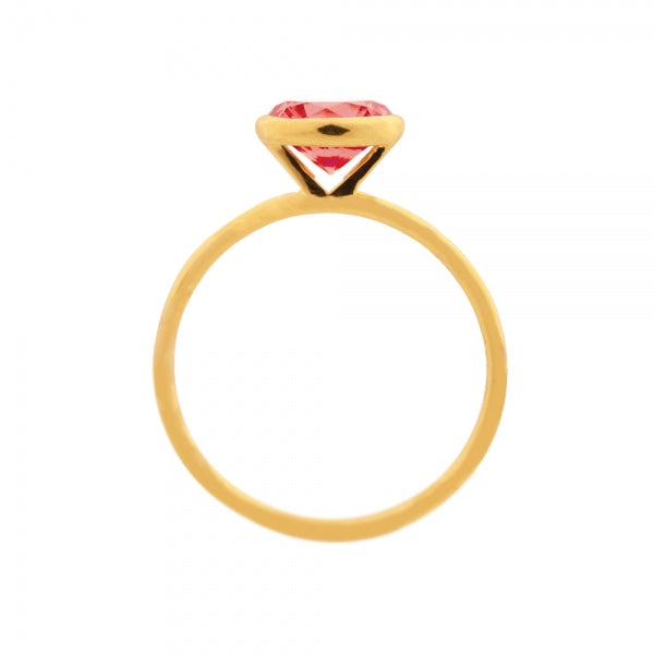 パパラチアサファイア K18リング(クレサンベール/1カラットUP/フクリン/9月誕生石)《WRGP3580》