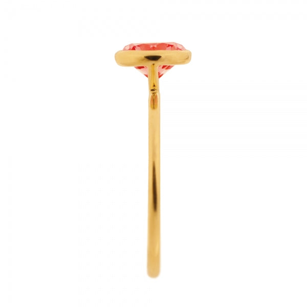 パパラチアサファイア K18リング(クレサンベール/1カラットUP/フクリン/9月誕生石)《WRGP3580》