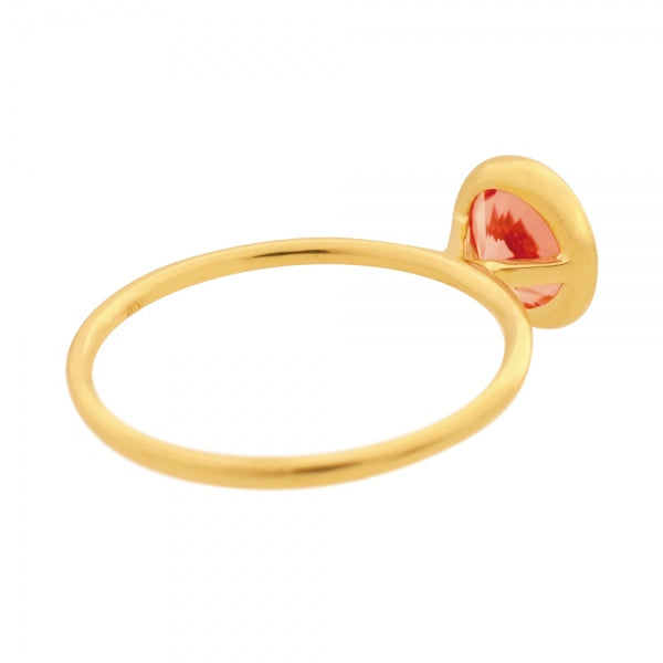 パパラチアサファイア K18リング(クレサンベール/1カラットUP/フクリン/9月誕生石)《WRGP3580》