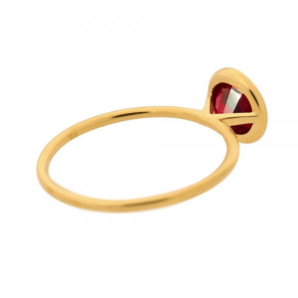 ルビー K18リング(クレサンベール/1カラットUP/フクリン/7月誕生石)《WRGR3580》