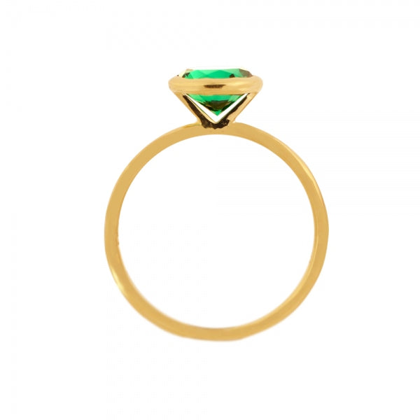 エメラルド K18リング(クレサンベール/1カラットサイズ/フクリン/5月誕生石)《WRGE3580》