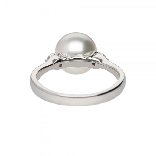 パール/ダイヤモンド プラチナリング(天女/アコヤ真珠/6月誕生石/花珠鑑別鑑定書付き)《JRGQ1807》