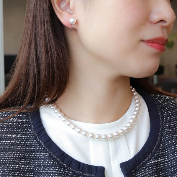 パール シルバー /K14ネックレス/イヤリング(天女/アコヤ真珠/2点セット/6月誕生石/花珠鑑別鑑定書付き)《JACQ1813》