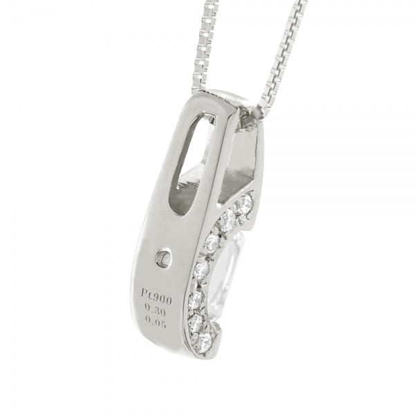 ダイヤモンド プラチナネックレス(0.3カラット/Dカラー/VVS1/エメラルドカット/一粒/タンク/4月誕生石/GIAグレーディングレポート付き)《WPDD3757》