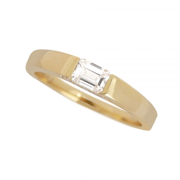 ダイヤモンド K18リング(0.3カラット/Dカラー/VVS1/エメラルドカット/一粒/タンク/4月誕生石/GIAグレーディングレポート付き)《WRGD3756》