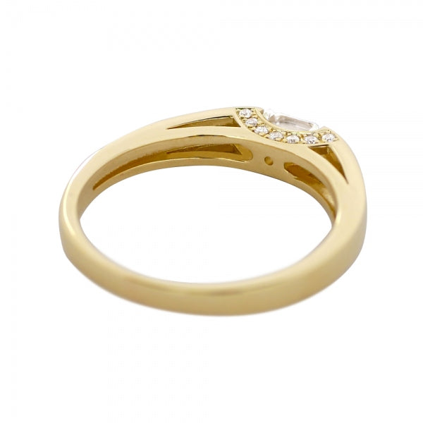 ダイヤモンド K18リング(0.3カラット/Dカラー/VVS1/エメラルドカット/一粒/タンク/4月誕生石/GIAグレーディングレポート付き)《WRGD3756》